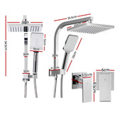 Cefito WELS 8'' Rain Shower Head Taps Square Handheld High Pressure Wall Chrome
